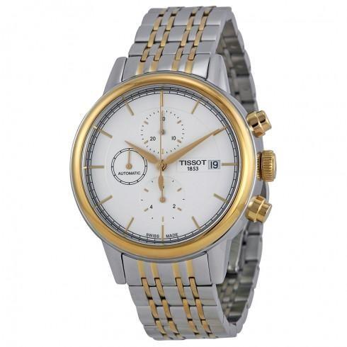 Carson Automatic Chronograph White Dial Two-tone M...