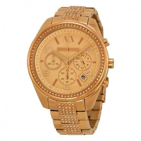 Sarena Chronograph Rose Dial Rose Gold-plated Ladi...