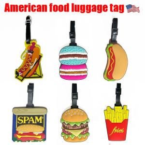 アメリカンフードデザイン トラベルネームタグ ラゲージタグ ラゲッジタグ 海外旅行 スーツケース 旅行バッグ ゴルフバッグなどに最適　