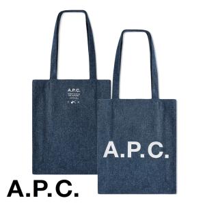 A.P.C.(アーペーセー) トートバッグ 両面プリント LOU TOTE インディゴ ウォッシュドデニム ブルー COETK M61442｜orangecake