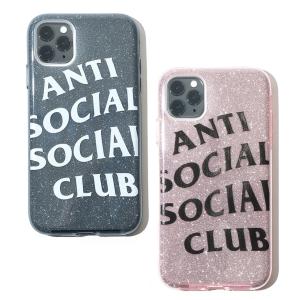 クリアランス メール便送料無料 アンチソーシャルソーシャルクラブ ANTI SOCIAL SOCIAL CLUB iPhone11ケース ラメ グレー ピンク ASSC ソフトケース