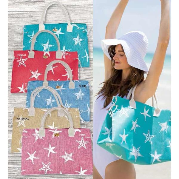 クリアランス カペリ Cappelli Straworld スターフィッシュ柄ハンドバッグ カペリス...