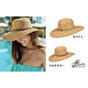 クリアランス カペリ Cappelli Straworld Toyoストローハット ビーズモチーフ付...