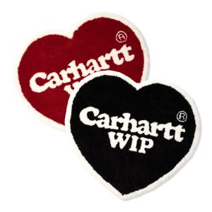 カーハート(Carhartt WIP) ハートラグ ラグマット ハート型 玄関マット バスマット インテリア Heart Rug ブラック レッド I032471｜orangecake