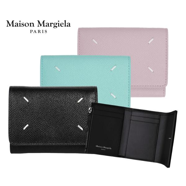 Maison Margiela(メゾン マルジェラ) レザー三つ折り財布 コンパクトウォレット 札入...