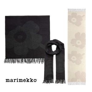 マリメッコ（marimekko）ウニッコ柄 厚手大判ウールストール/マフラー/ショール/ひざ掛け/Kirkas Juhla Unikko scarf 091171｜orangecake