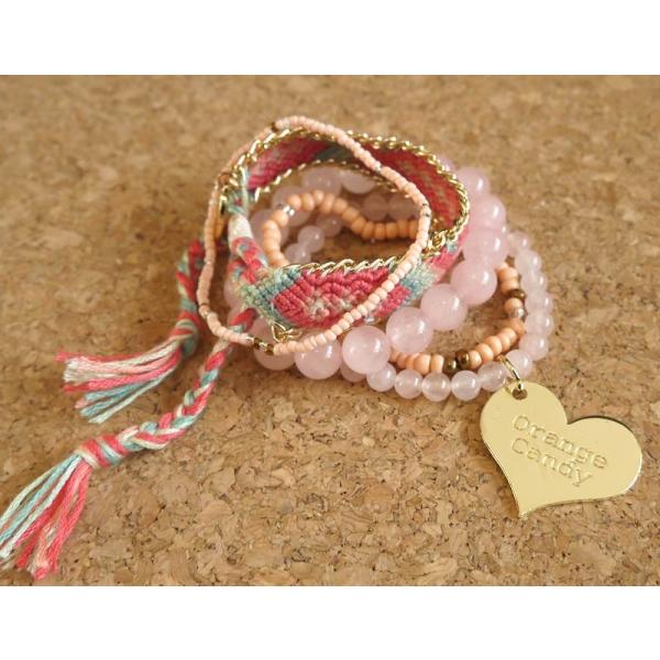 メール便送料無料 OrangeCandy オレンジキャンディー ミサンガ＆パワーストーンブレスレット...