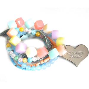 メール便送料無料 OrangeCandy オレンジキャンディー Loveハート＆パワーストーンブレス...