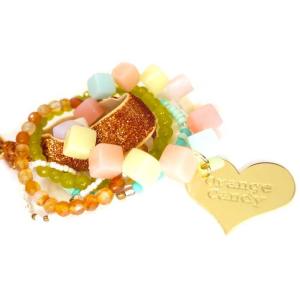メール便送料無料 OrangeCandy オレンジキャンディー Loveハート＆パワーストーンブレス...