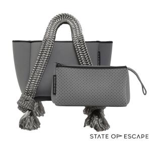 クリアランス/State of Escape(ステイトオブエスケープ)Eclipse bag エクリプス バッグ トートバッグ ミニサイズネオプレンバッグ スチールグレー｜orangecake