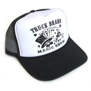 正規販売店/トラックブランド（TruckBrand）MAGIC ロゴメッシュキャップ トランプ/ロゴハット/ブラック×ホワイト｜orangecake