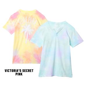 クリアランス/メール便送料無料/ヴィクトリアシークレットPINK（VictoriasSecretPINK）Tシャツ パステルタイダイ オーバーサイズ カットソー レディース｜orangecake