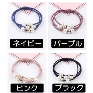 10色 ヘアゴム おしゃれ 3連 髪留め ポイ...の詳細画像4