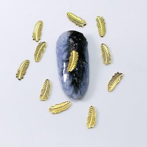 10個入り ネイルパーツ フェザー ゴールド ...の詳細画像3