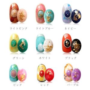 5個入り 金箔入り ラインストーン オーバル ...の詳細画像1