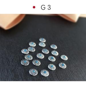 単品 メタルパーツ コンチョ ターコイズ風 ゴ...の詳細画像3