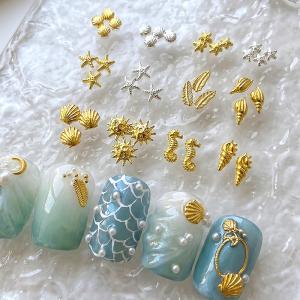 10個入り メタルパーツ シェル 貝 ヒトデ ...の詳細画像2