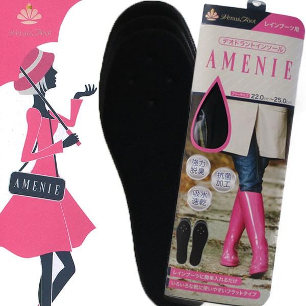 レインブーツ用 デオドラント インソール アメニー 22-25cm 長靴 消臭 抗菌 速乾 中敷