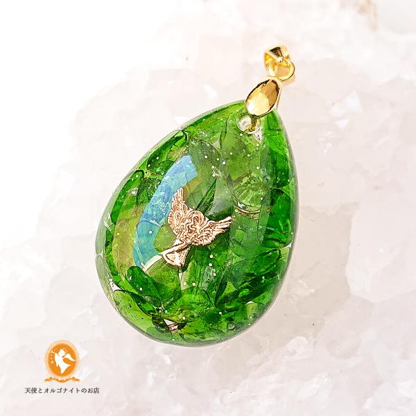 大天使ラファエルのペンダント しずく クロムダイオプサイドphdr1001chra00059 メール...