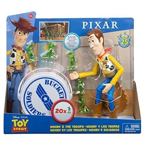 トイストーリー ウッディ＆バケツソルジャーセット Pixar Disney Toy Story Wo...