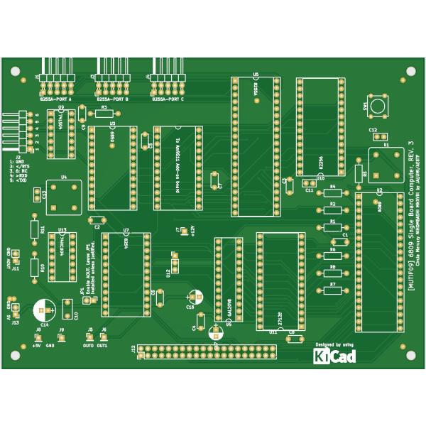 MUTIF09 6809 シングルボードコンピュータ 専用基板