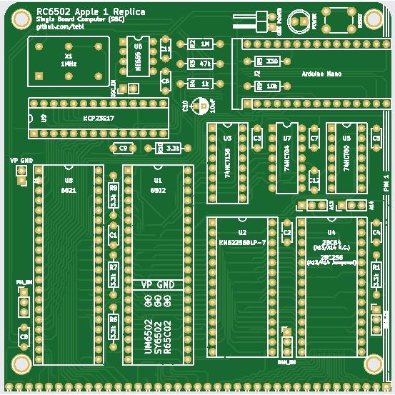 RC6502-Apple-1-Replica専用プリント基板