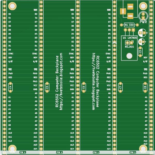 RC6502バックプレーン専用プリント基板