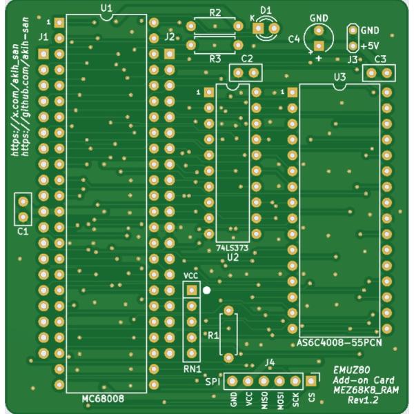 MEZ68K8_RAM専用プリント基板