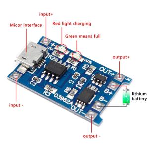 リチウムイオン電池18650用充電基板(micro USB)｜orangepicoshop