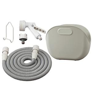 アイリスオーヤマ 伸縮ホース 最大7m 便利な収納ケース付 軽量コンパクト 多機能ノズル ライトグレー SHP-7 ホースリール