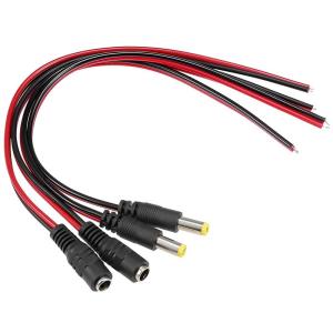 2ペア入り DC電源ケーブル 5.5mmx2.1mm メス - オスのコネクタ アダプターカプラー CCTV DVRカメラ用 長さ 30cm