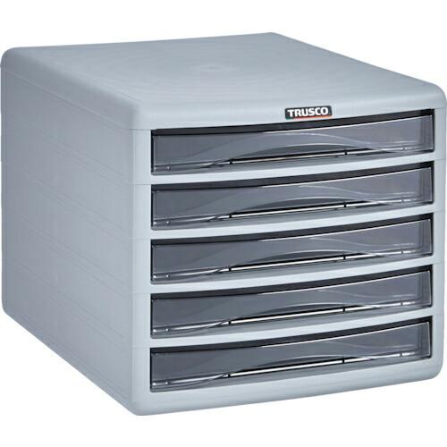 TRUSCO プラスチックレターケース A4浅型タイプ 5段 ( PA4-S5 )