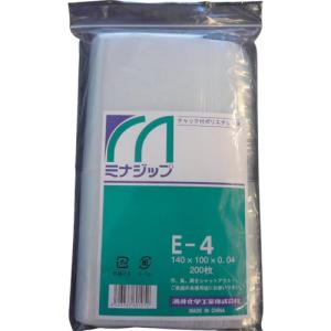 【SALE価格】ミナ チャック付ポリエチレン袋 「ミナジップ」E-4 (200枚入) ( MZE-4 (200マイイリ) (140X100X0.04MM) ) 酒井化学工業(株)｜orangetool