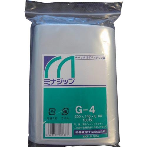 【SALE価格】ミナ チャック付ポリエチレン袋 「ミナジップ」G-4 (100枚入) ( MZG-4...