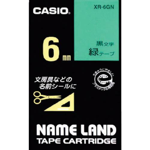 カシオ 【純正】 ネームランド用テープカートリッジ 粘着タイプ 6mm ( XR-6GN  (ミドリ...