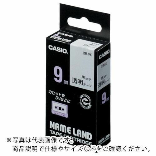 カシオ 【純正】 ネームランド用テープカートリッジ 粘着タイプ 黒文字 透明テープ 18mm ( X...