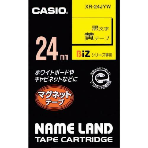 カシオ 【純正】 ネームランド用テープカートリッジ(マグネット付)24mm 黄色テープ/黒文字 ( ...