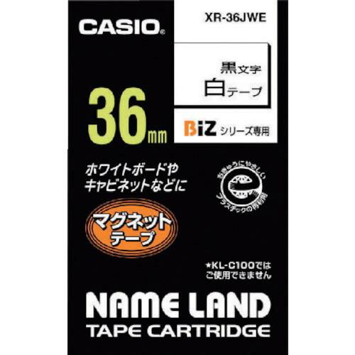 カシオ 【純正】 ネームランド&quot;用テープカートリッジ(マグネット付)36mm 白テープ/黒文字 ( ...