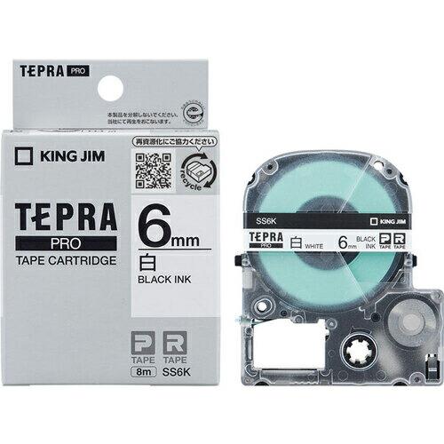 KING JIM 【純正】「テプラ」PROテープ 6mm 白ラベル/黒文字 長さ8m ( SS6K ...
