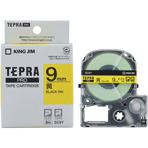 KING JIM 【純正】「テプラ」PROテープ 9mm 黄ラベル/黒文字 長さ8m ( SC9Y ...