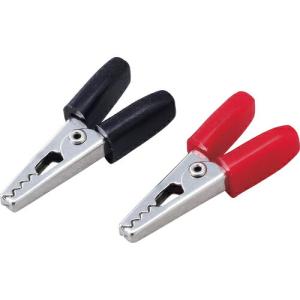 ELPA ワニ口クリップ 小 全長35mm 赤/黒 ( PU-36NH )｜orangetool