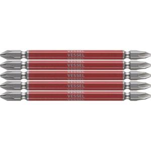 VESSEL 剛彩ビット 5本組 (両頭) +2×110mm ( GS5P2110 )｜orangetool