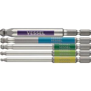 VESSEL 剛彩ビット 5本組 (片頭ボールポイント) アソート150mm ( GS5P-36 )｜orangetool