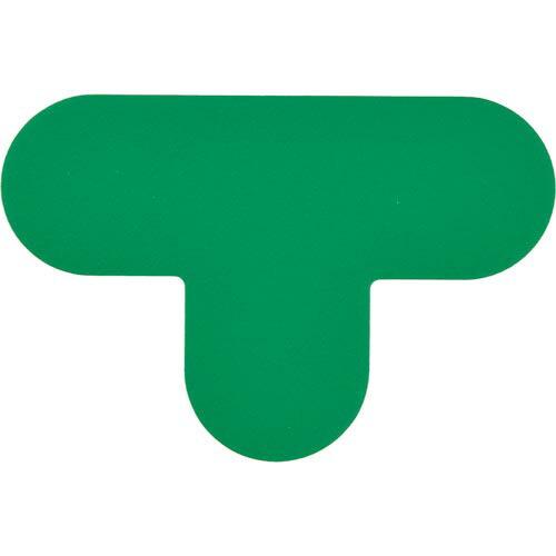 緑十字 路面表示ステッカー T型 緑 QCT-G 100×150mm 10枚組 PVC ( 4030...