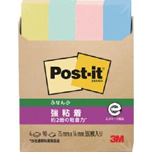 3M ポスト・イット 強粘着 75X14mm 90枚X4パッド 4色混色 ( 560SS-K ) スリーエム ジャパン(株)文具・オフィス事業部｜orangetool