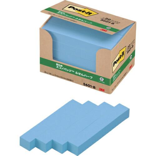 3M ポスト・イット 75X12.5mm 100枚X20パッド ブルー ( 5601-B ) スリー...