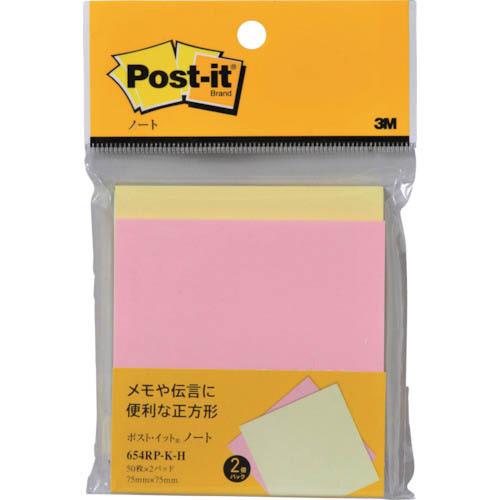 3M ポスト・イット 75X75mm 50枚X2パッド イエロー/ピンク ( 654RP-K-H )...