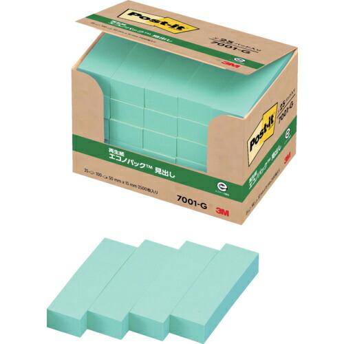 3M ポスト・イット 50X15mm 100枚X25パッド グリーン ( 7001-G ) (メーカ...