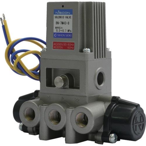 日本精器 4方向電磁弁8AAC200V7Mシリーズシングル ( BN-7M43-8-E200 (1/...