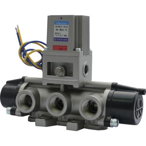 日本精器 4方向電磁弁15AAC200V7Mシリーズシングル ( BN-7M43-15-E200 (...
